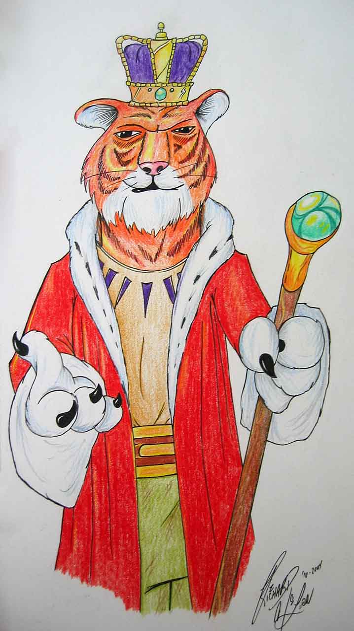 Tiger King in Colored Pencil