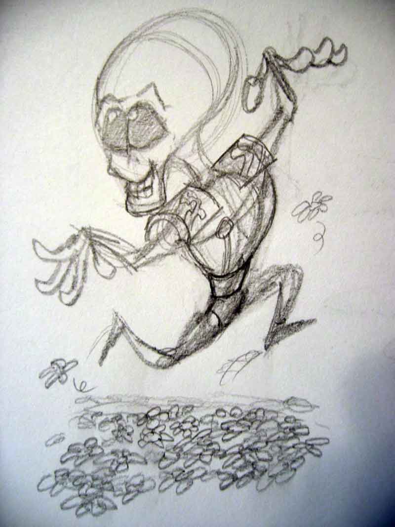 Alien Running Through Daisies