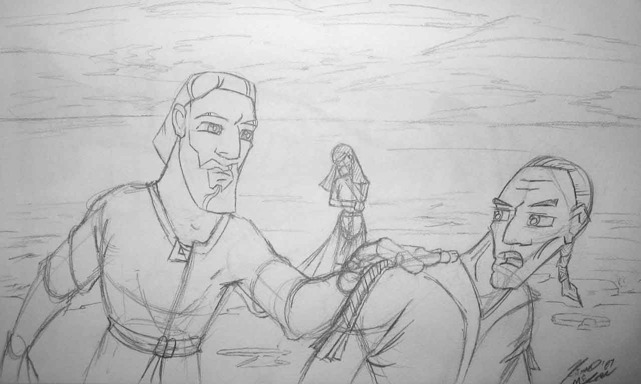 I Like This One, Even Though the Guy on the Right Has an Impossibly Long Neck